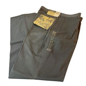 Haggar Flat Front Khakis Pants Gray 33x32 Wrinkle Free 100% Cotton